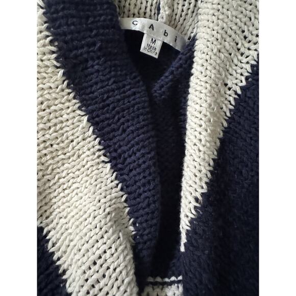 CAbi #679 Womens Nautical Stripe Skipper Sweater Vest Wrap Blue White Knit Sz M - Picture 7 of 9